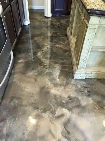 Эпоксидные наливные полы под мрамор - пример выполнения