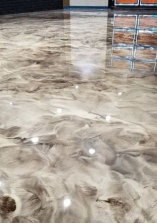 Полимерный наливной пол для ванной комнаты - образец Полимерный наливной пол для ванной комнаты - пример выполнения