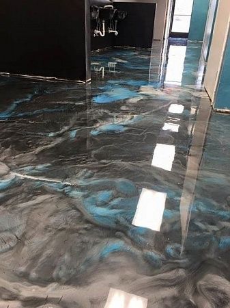 Эпоксидные наливные полы под мрамор - пример выполнения