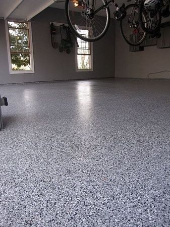 Промышленный полимерный наливной пол для гаража цена - образец Промышленный полимерный наливной пол для гаража цена - пример выполнения