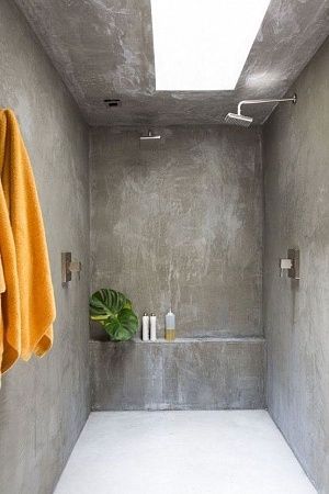 Отделка микроцементом ванной комнаты - пример выполнения