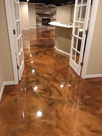 Эпоксидные наливные полы под мрамор - пример выполнения