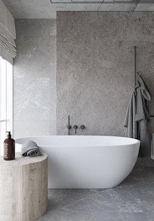 Отделка микроцементом ванной комнаты - пример выполнения