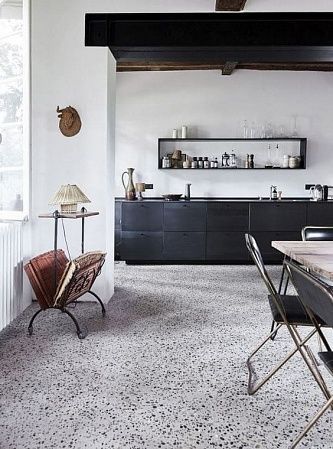 Полимерный наливной пол для кухни - пример выполнения