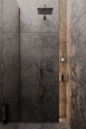 Отделка микроцементом ванной комнаты - пример выполнения