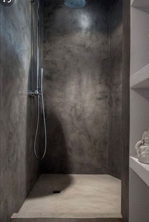 Отделка микроцементом ванной комнаты - пример выполнения