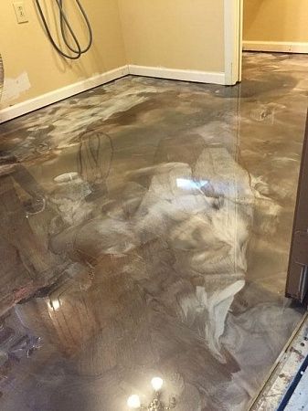 Эпоксидные наливные полы под мрамор - пример выполнения