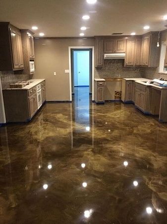 Эпоксидные наливные полы под мрамор - пример выполнения