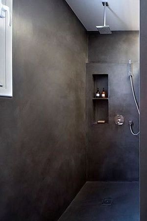 Отделка микроцементом ванной комнаты - пример выполнения